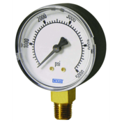 WIKA 111.10 Std Pressure Gauge Brass, ABS plastic Case 2-1/2", lower mount 1/4" Dry, 0 to 160 PSI